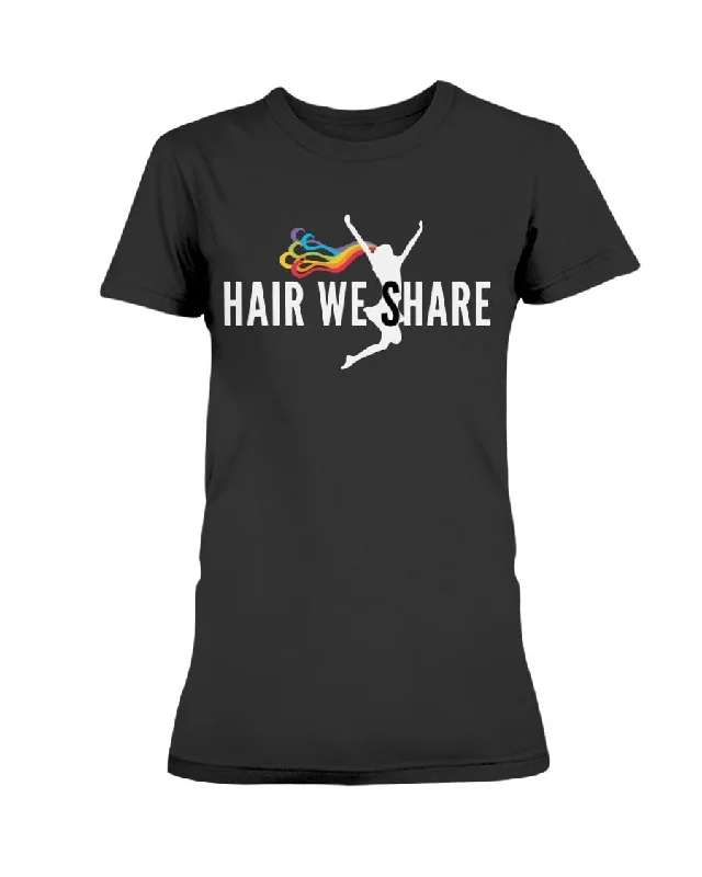 Hair We Share Logo Gildan Ladies Missy T-Shirt S-3XL multiple colors-- Polka Dot Checkered Tartan Hair We Share Logo Gildan Ladies Missy T-Shirt S-3XL multiple colors-- Polka Dot Checkered Tartan