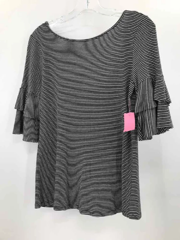Pre-Owned Blu Pepper Grey Size Medium Blouse Side Tie Blouse