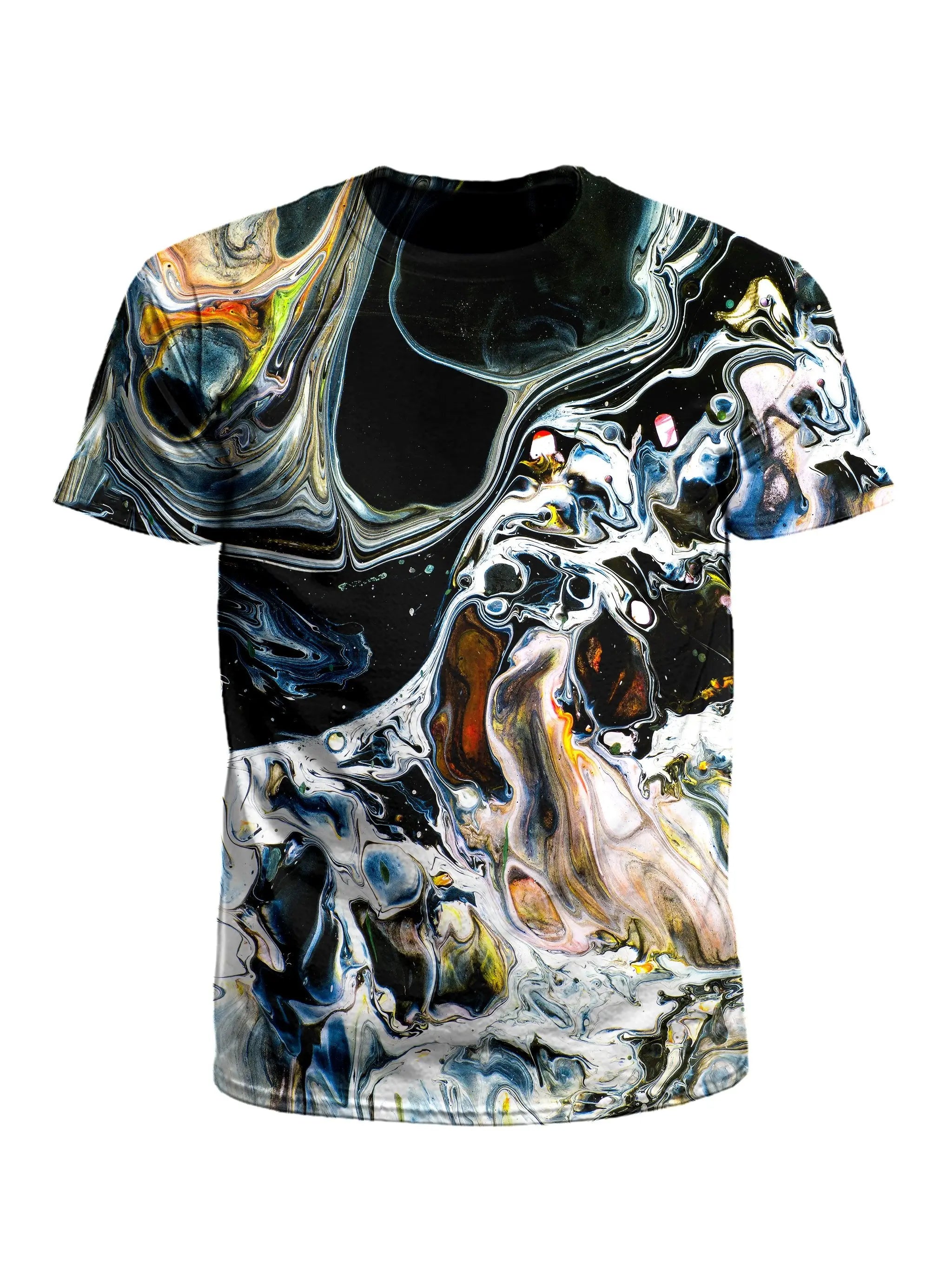Tides Marbled Paint T-Shirt-- Jersey Fabric Tulle Fabric Batik Fabric