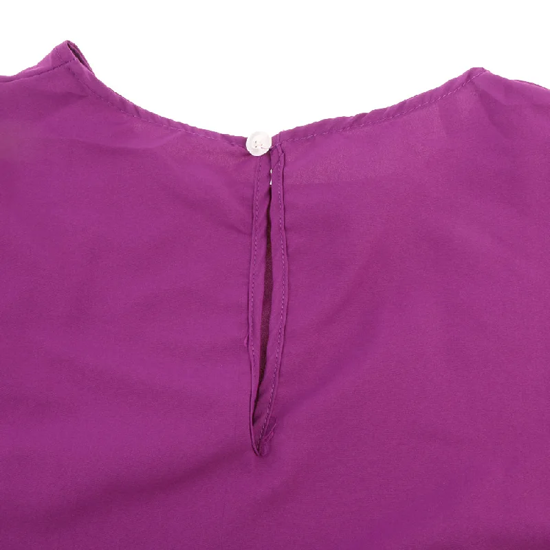 Maxbell Fashion Hot Shirts Folding Sleeve Blouses Casual Loose Tops 2XL Purple Chic Sleeveless Blouse Maxbell Fashion Hot Shirts Folding Sleeve Blouses Casual Loose Tops 2XL Purple Chic Sleeveless Blouse