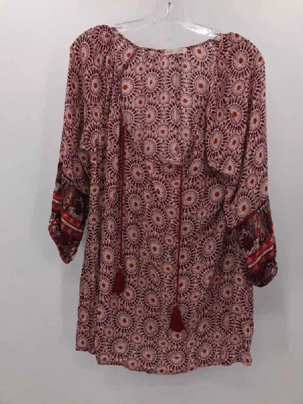 Pre-Owned Mettle Red Size Large Blouse Puff Sleeve Blouse