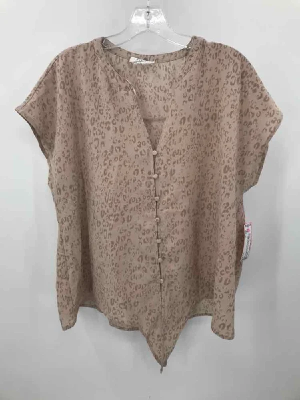 Pre-Owned olive and oak Tan Size XL Blouse Feminine Puff Blouse
