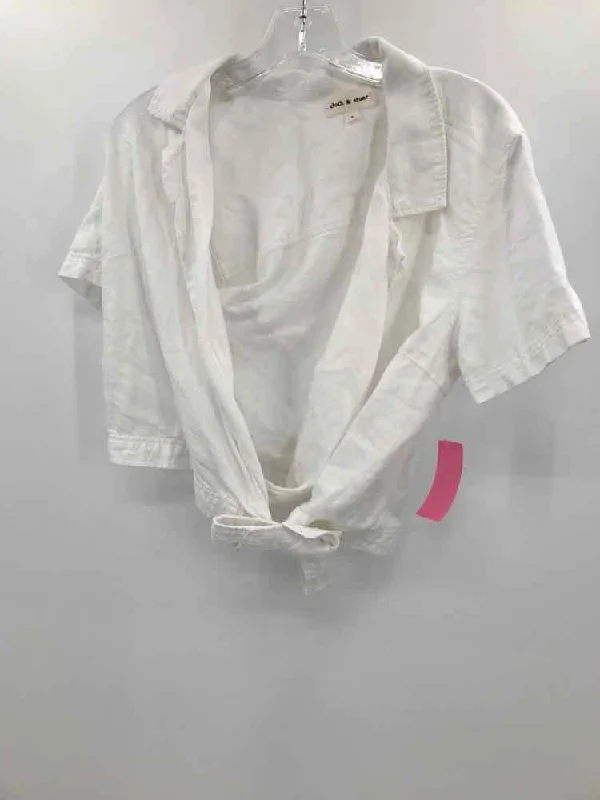Pre-Owned Cloth & Stone White Size Large Wrap Blouse Versatile Layering Blouse