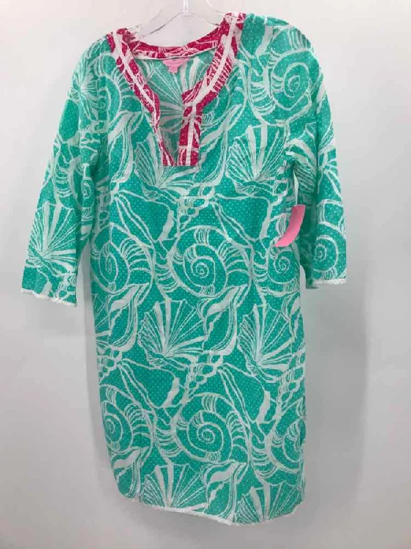 Pre-Owned Lilly Pulitzer Blue Size Medium Blouse Boho Printed Blouse