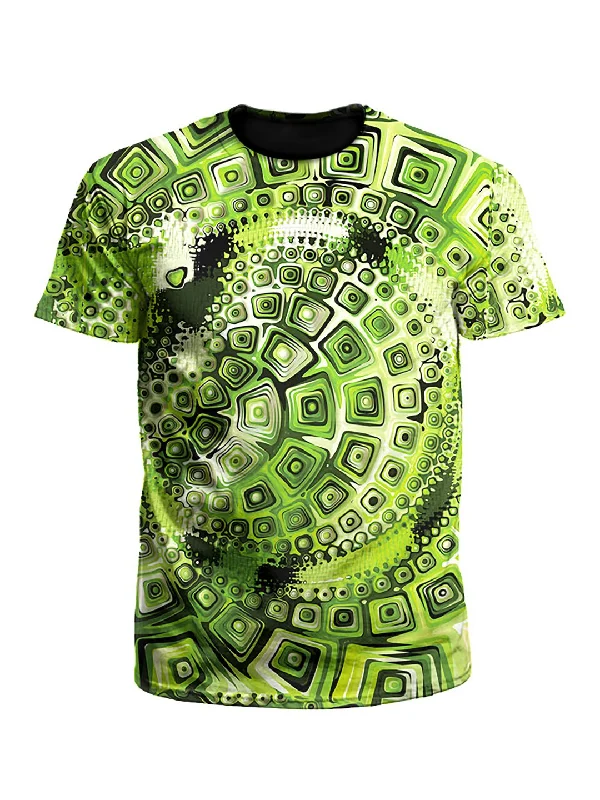 Retro Spec Geometric Mandala Unisex T-Shirt-- Fitted T-Shirt Seamless Stretchy