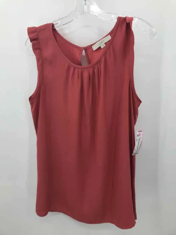 Pre-Owned Loft Orange Size Large Blouse Slim Fit Blouse