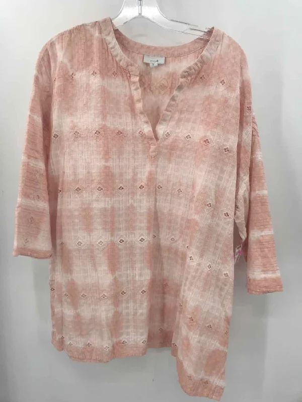 Pre-Owned Pure Jill Pink Size XL Tunic Blouse Office-Ready Blouse