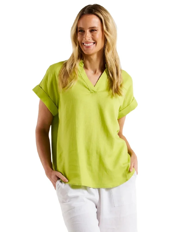 Flores Blouse Lime Green Flowy Bohemian Blouse