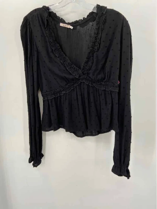 Pre-Owned Mi Ami Black Size Large Blouse Elegant Office Blouse