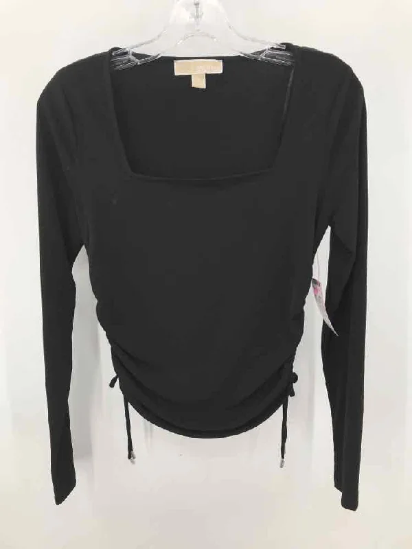 Pre-Owned MICHAEL Michael Kors Black Size Small Blouse Wrap Front Blouse