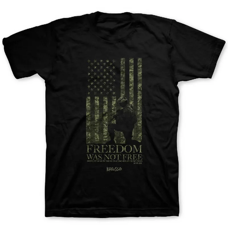 Kerusso Christian Freedom Was Not Free Tee Shirt-- Silk Blend Satin Velvet