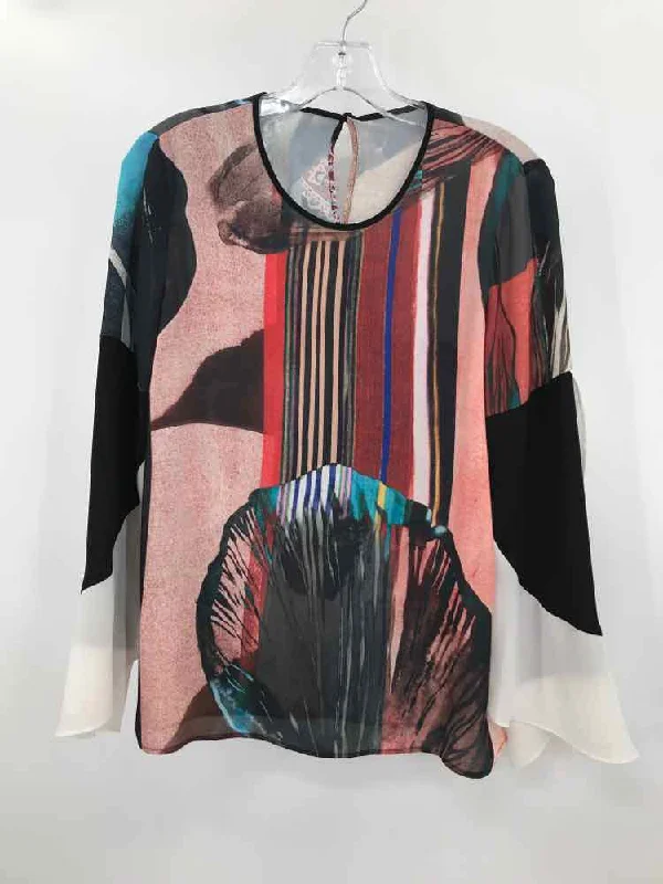 Pre-Owned Clover Canyon Black Size XS Long Sleeve Blouse Textured Cotton Blouse