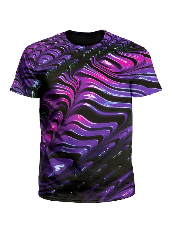 Wavvy Silky Purple Paint Ribbon Unisex T-Shirt-- Elasticated Padded Insulated