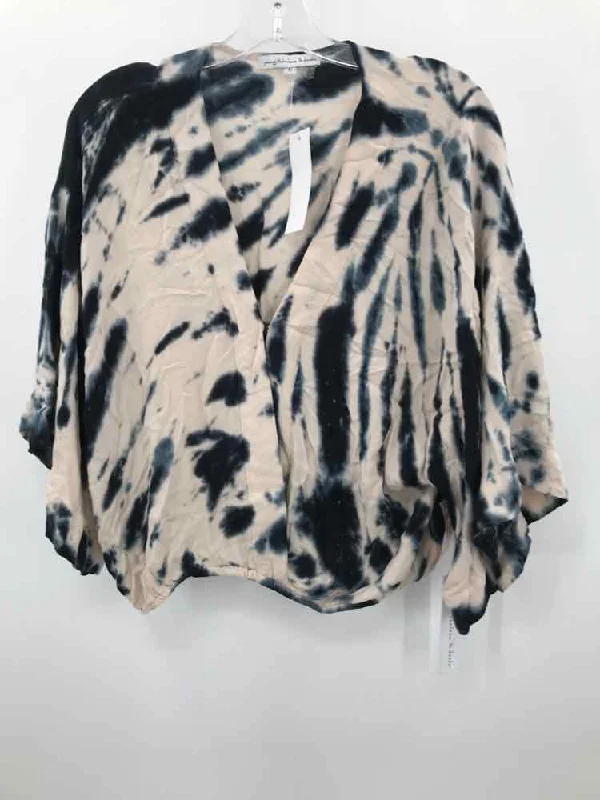 Pre-Owned Young Fabulous & Broke Tan Size Large Blouse Satin Long Blouse