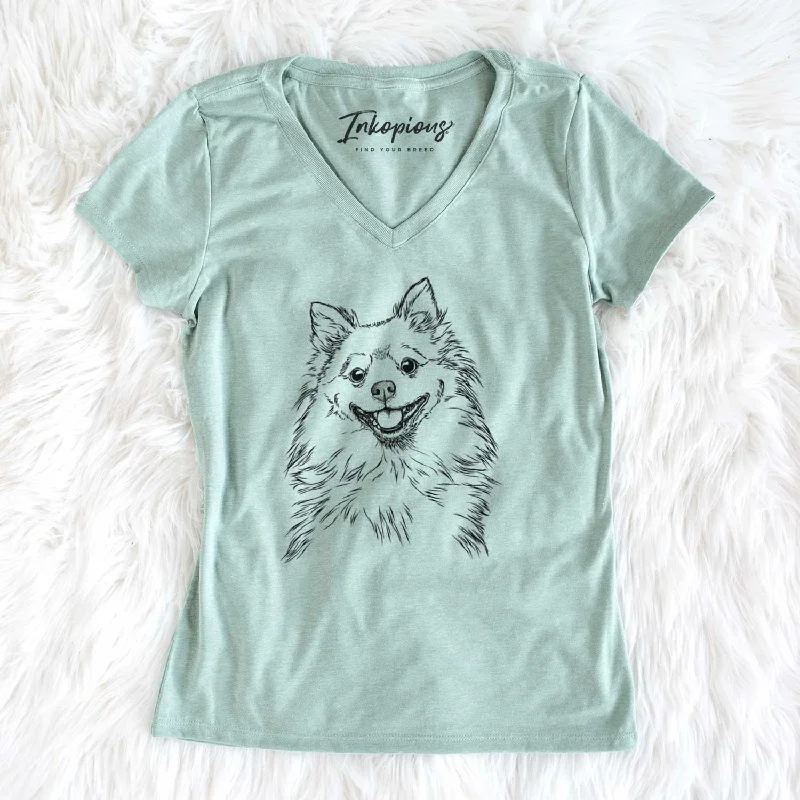Bare Fibi the Spitz - Women's V-neck Shirt-- Oversized T-Shirt Spandex breathable