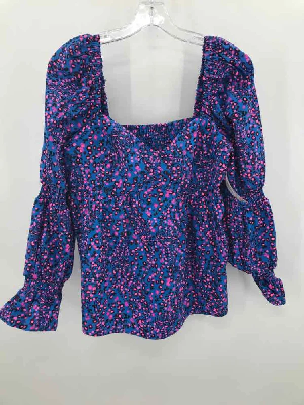Pre-Owned Lilly Pulitzer Blue Size 12 Blouse Feminine Pastel Blouse