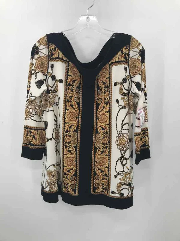 Pre-Owned Eva Varro Black Size XL Blouse Elegant Embroidery Blouse