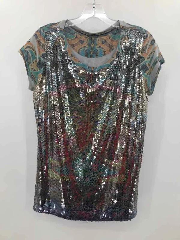 Pre-Owned Carrie Allen Blue Size XL Blouse Feminine Ruffle Blouse