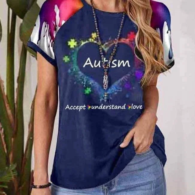 Ladies Autism Shirt-- Boxy Fit Fitted Loose