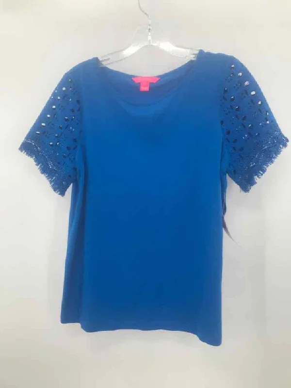 Pre-Owned Lilly Pulitzer Blue Size Small Blouse Lightweight Linen Blouse