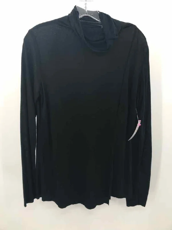Pre-Owned Luukaa Black Size 10 Long Sleeve Blouse Embellished Collar Blouse