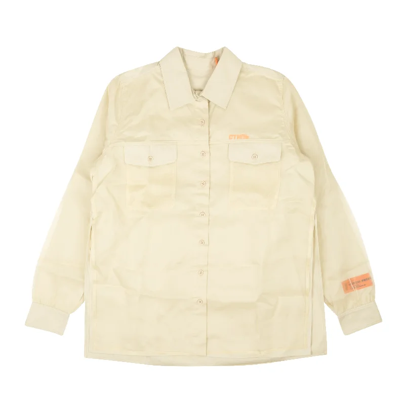 HERON PRESTON Beige Silk Overlay Double Layer Blouse Lightweight Chiffon Blouse