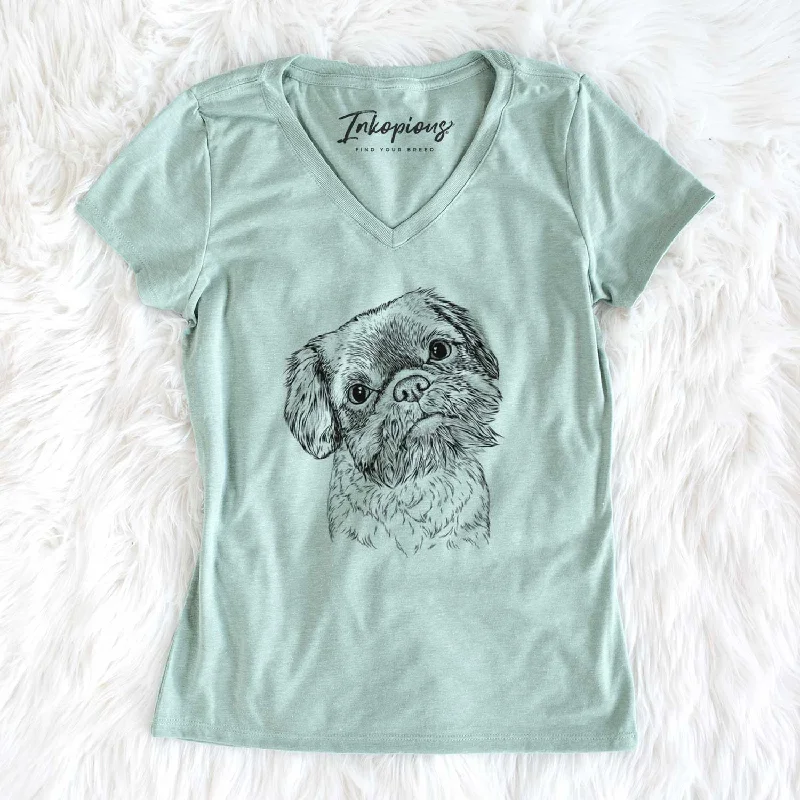Bare Rufus the Shiffon - Women's V-neck Shirt-- Spandex Blend Rayon Blend Denim Blend Bare Rufus the Shiffon - Women's V-neck Shirt-- Spandex Blend Rayon Blend Denim Blend