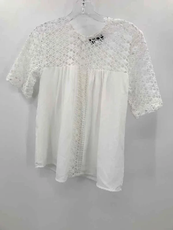 Pre-Owned Vici White Size Small Blouse Off-Shoulder Wrap Blouse