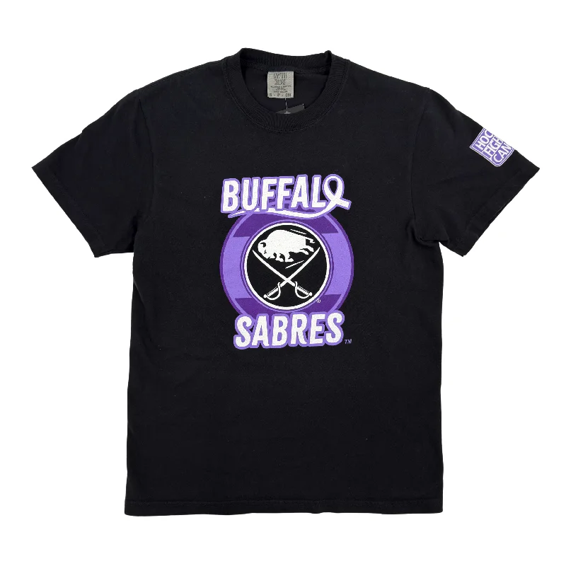 Buffalo Sabres Hockey Fights Cancer Shirt-- Chenille Blend Fleece Blend Nylon Blend