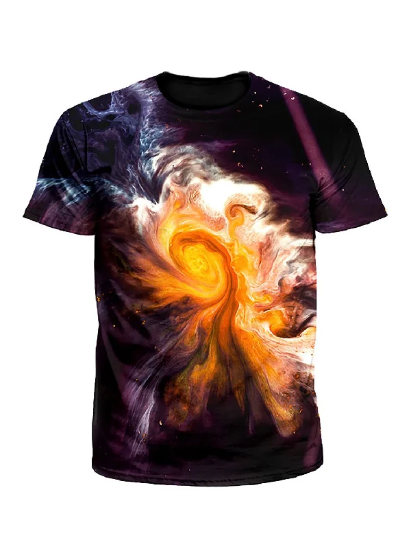 Merge Paint Marbling Unisex T-Shirt-- Solid Color Striped Floral