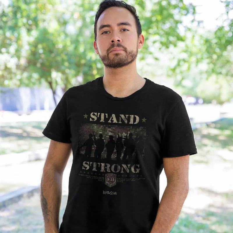 Kerusso Christian T-Shirt Stand Soldiers-- Beaded Sequined Faux Fur