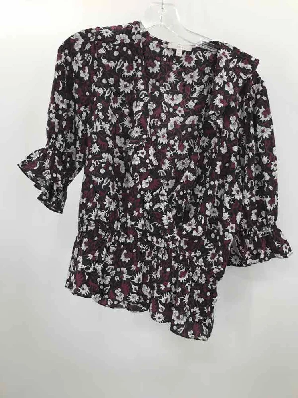 Pre-Owned Joie Black Size Large Blouse Casual Stripe Blouse