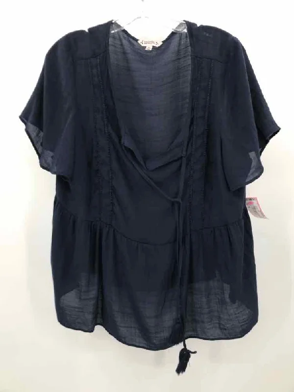 Pre-Owned Nanette Lepore Navy Size XL Blouse Semi-Sheer Blouse