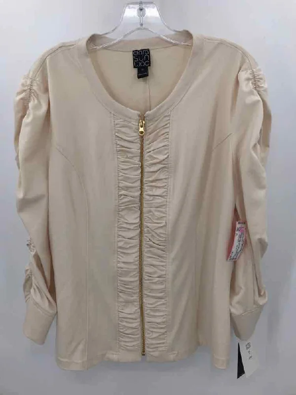 Pre-Owned Clara Sun Woo Ivory Size XL Blouse Office-Ready Blouse