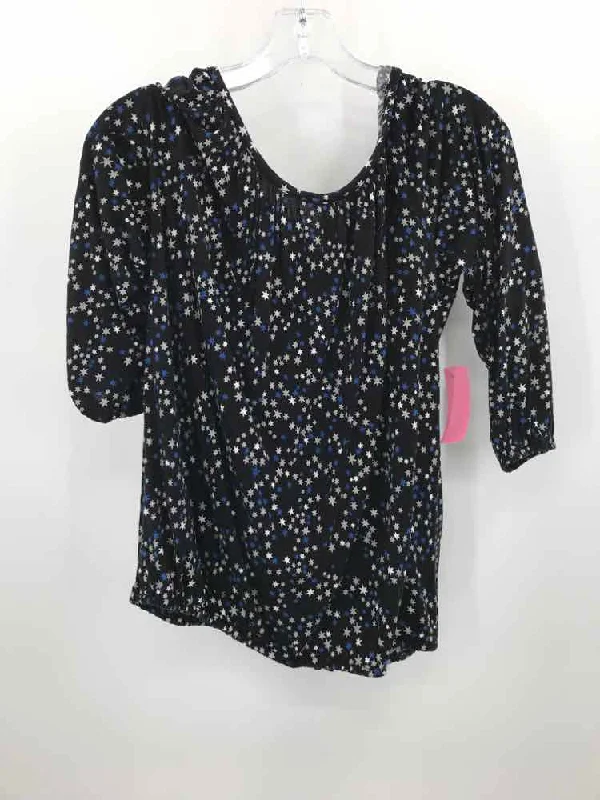 Pre-Owned MICHAEL Michael Kors Black Size Small Long Sleeve Blouse Silky Draped Blouse