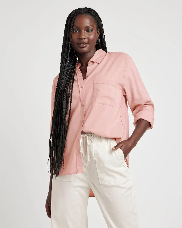 Reese Button Down Shirt-- Cashmere Blend Cotton Blend Poly Blend