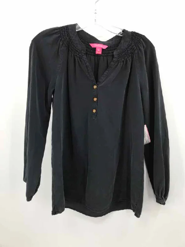Pre-Owned Lilly Pulitzer Black Size XS Long Sleeve Blouse Lightweight Tunic Blouse