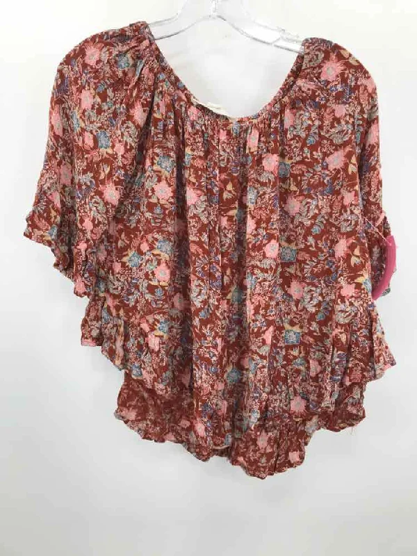 Pre-Owned Vanilla Star Brown Size Medium Blouse Silky Draped Blouse