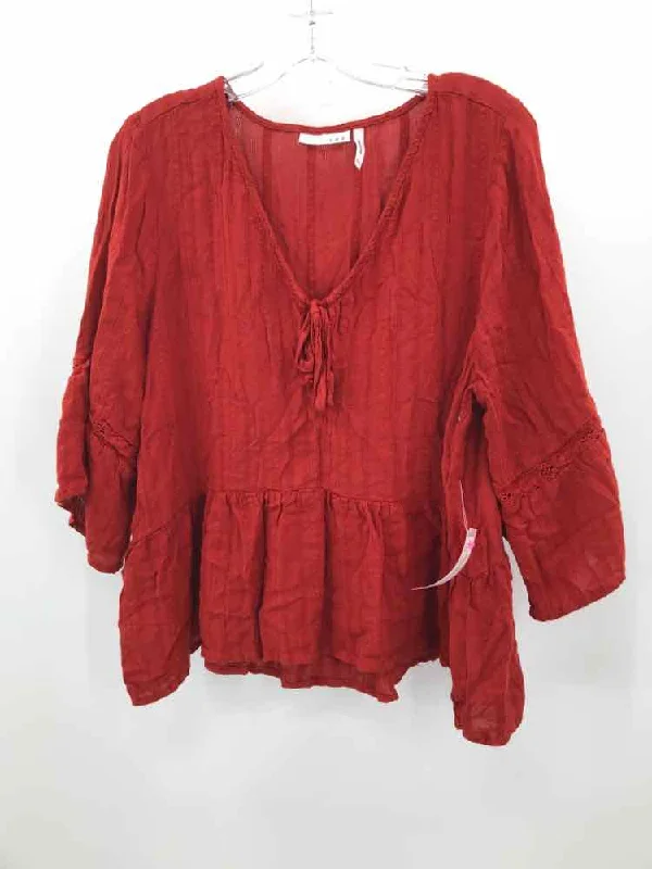 Pre-Owned LUQ Orange Size XXL Blouse Double-Layered Blouse