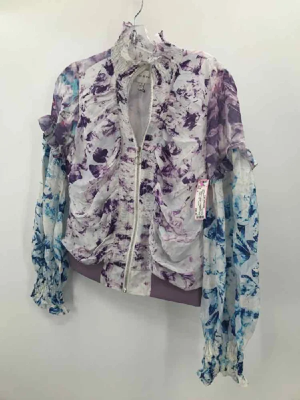 Pre-Owned Chelsea and Walker Purple Size 4 Blouse Side Tie Blouse