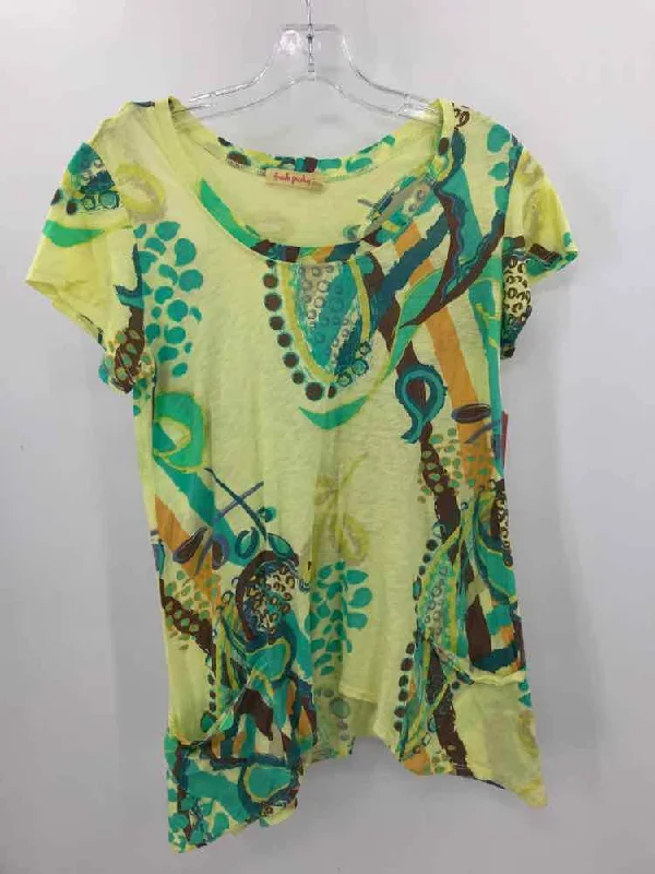 Pre-Owned Fresh Produce Yellow Size XS Tunic Blouse Oversized Silk Blouse