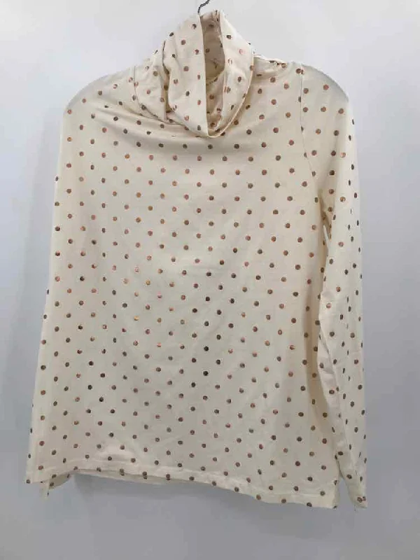 Pre-Owned Talbots Ivory Size Large Polka Dot Long Sleeve Blouse Peter Pan Blouse