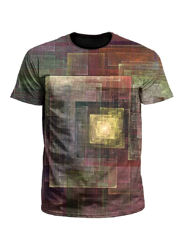 Colorful Impression Abstract Geometric Unisex T-Shirt-- Zippered Front Buttoned Front Snap Front