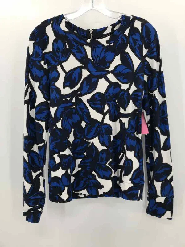 Pre-Owned Banana Republic Blue Size Small Floral Blouse Relaxed Fit Blouse