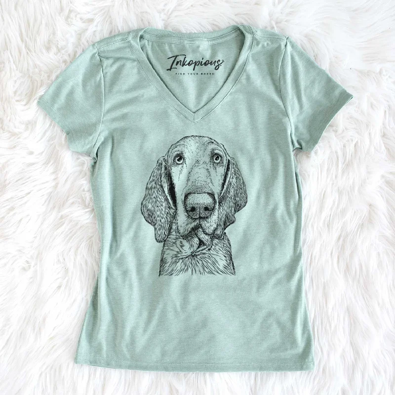 Bare Kylie the Bracco Italiano - Women's V-neck Shirt-- Front Pockets Side Pockets Patch Pockets Bare Kylie the Bracco Italiano - Women's V-neck Shirt-- Front Pockets Side Pockets Patch Pockets