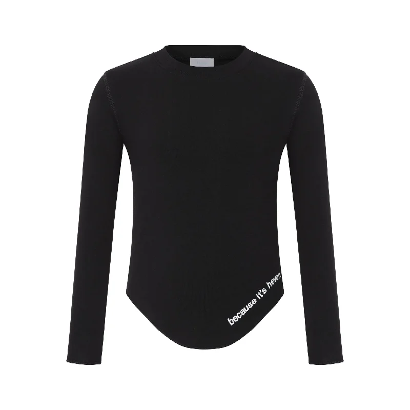 Black Crewneck T-Shirt-- Cotton Fabric Linen Fabric Terry Fabric