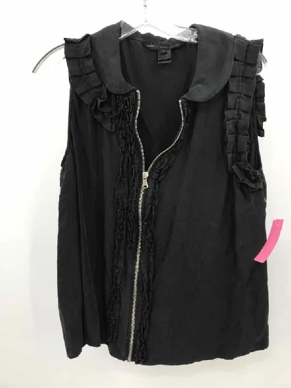 Pre-Owned Marc By Marc Jacobs Black Size Large Zip Front Blouse Backless Summer Blouse