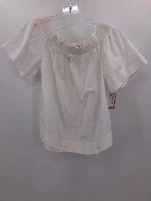 Pre-Owned J Crew White Size 8 Blouse Soft Modal Blouse