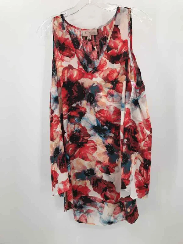 Pre-Owned Philosophy Red Size XL Long Sleeve Blouse Feminine Puff Blouse
