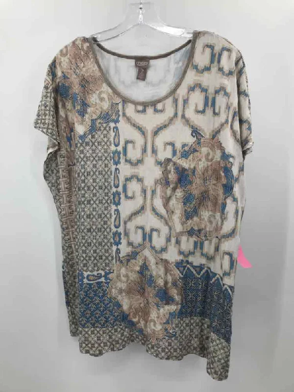 Pre-Owned Chico's Tan Size Large Blouse Versatile Layering Blouse